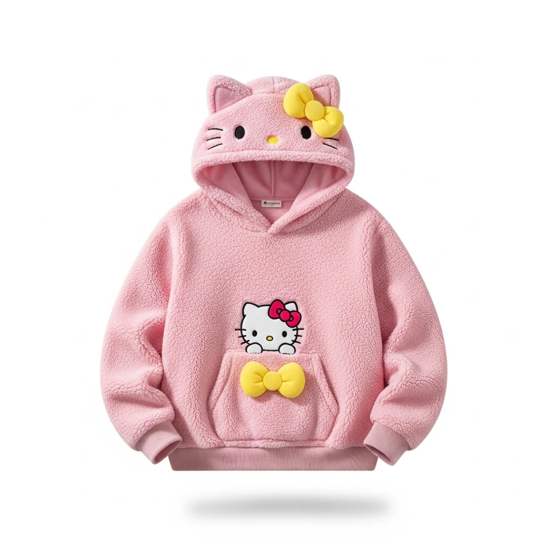 Moletom 3D Hello Kitty Rosa Capuz Gatinha