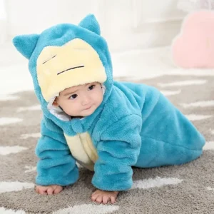 Alternative view of Pijama Infantil Snorlax – Kigurumi Pokémon Azul